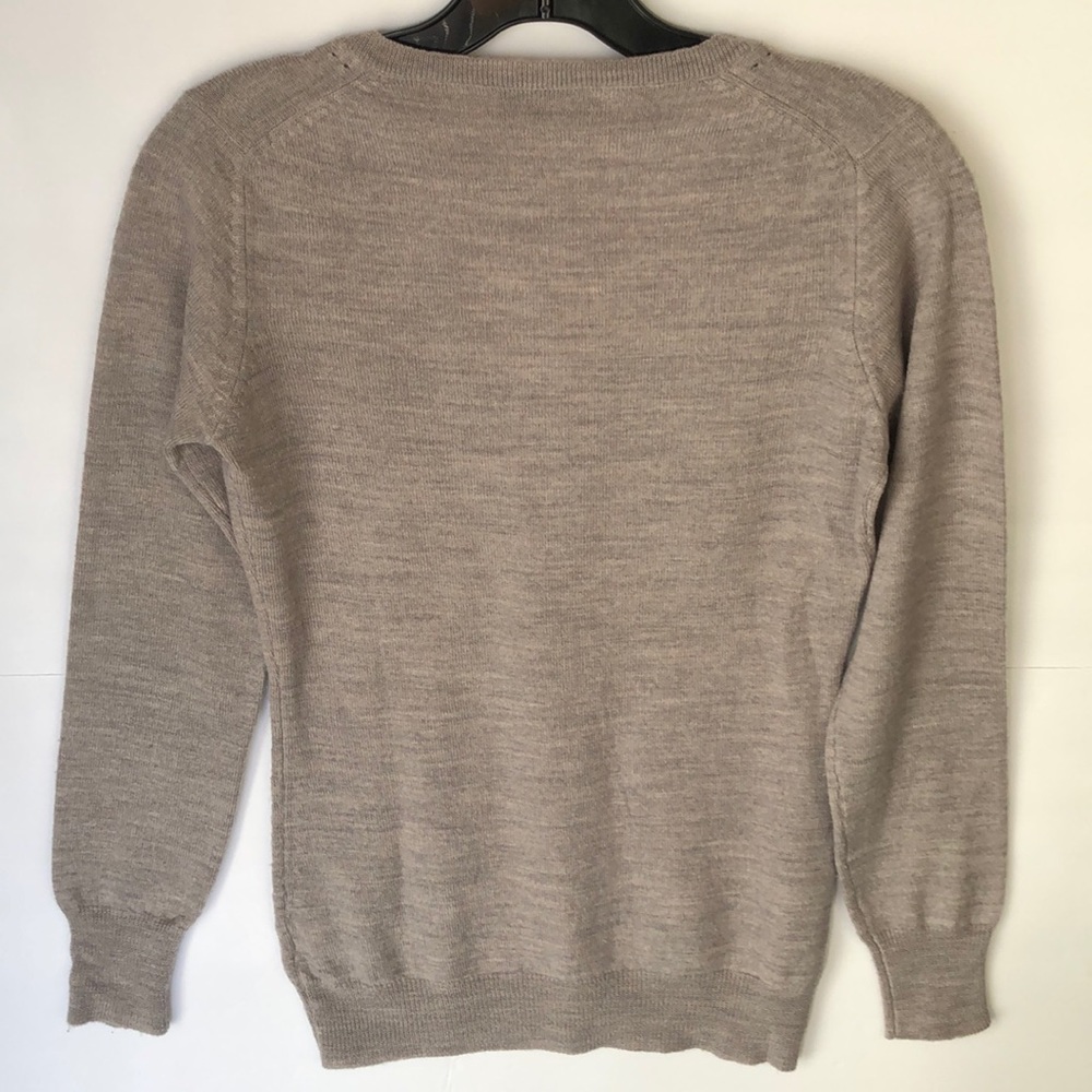 Brunella Gori Gray Wool V Neck Long Sleeves Pullover Sweater Size S - Picture 2 of 4